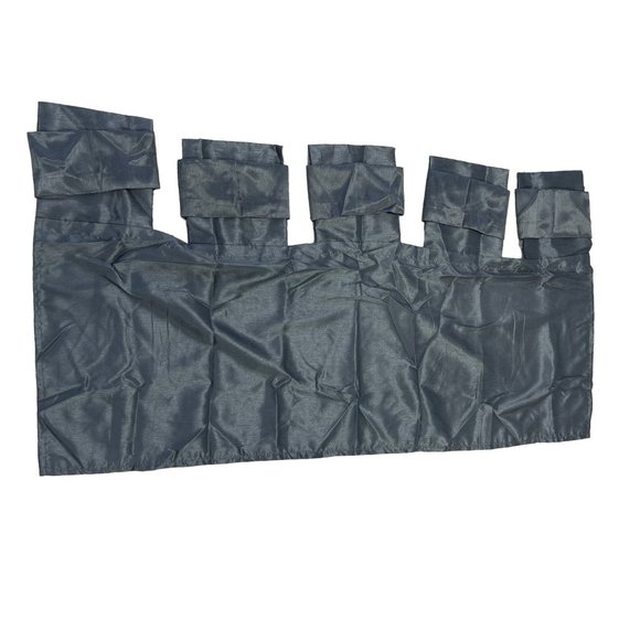 Madison Park Window Valance Knot Tab Top Panel Dark Gray Satin Drapery Beaded - Picture 1 of 9